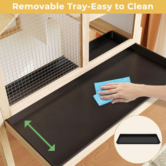 Timechee guinea pig cage pull-out tray simplifies daily cleaning.
