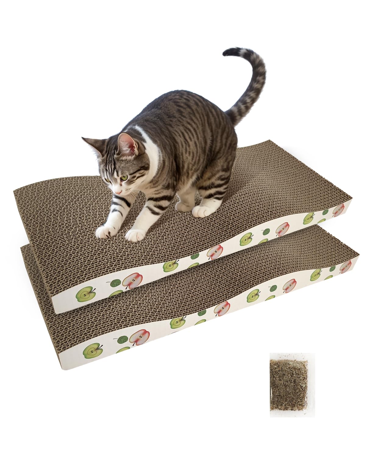 TIMHAKA cat scratching board front view shows a durable corrugated surface for nail sharpening