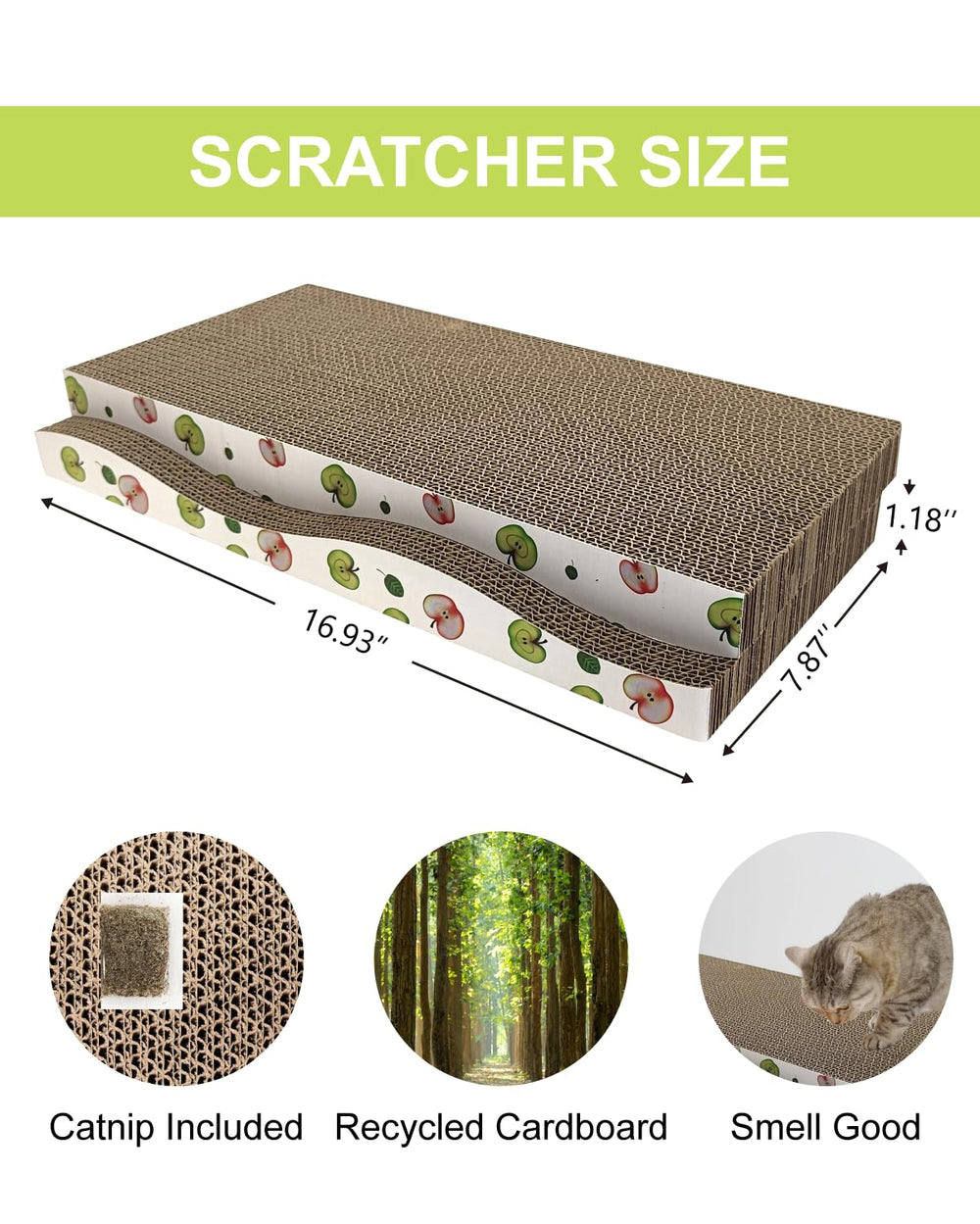 TIMHAKA cat scratching board side view highlights curved design for lounging