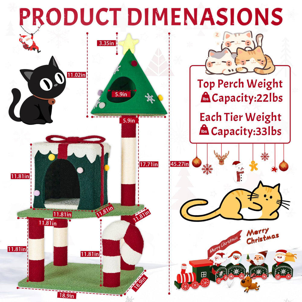 TIMIEEYA cat tree candy poles emphasize varied heights for scratching and exercise.