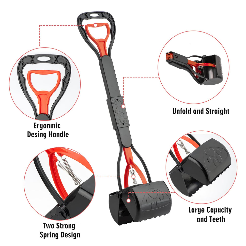 TIMINGILA 33inch pooper scooper rust-free plastic for long-lasting use