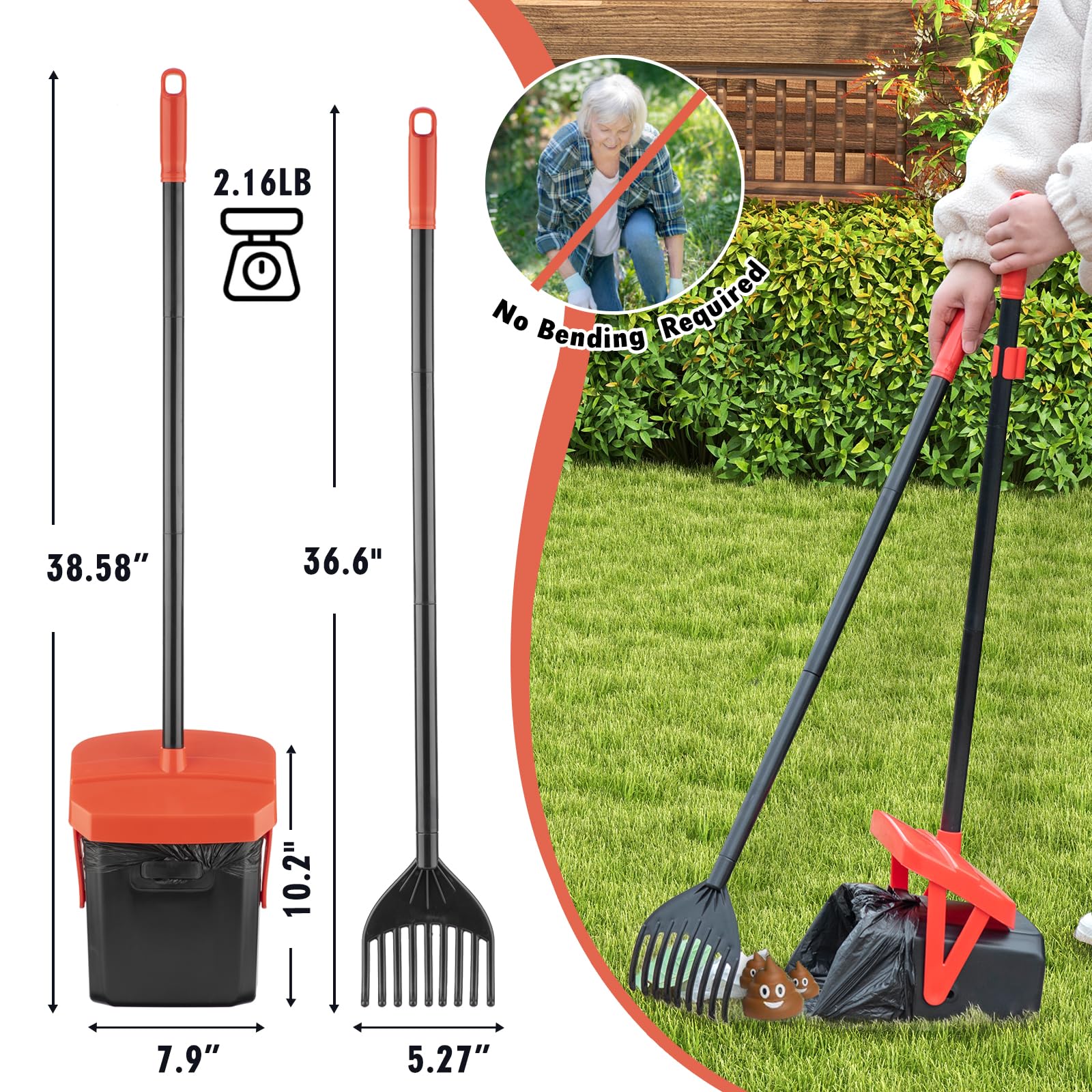 TIMINGILA long-handle design reduces bending for comfortable cleanup.