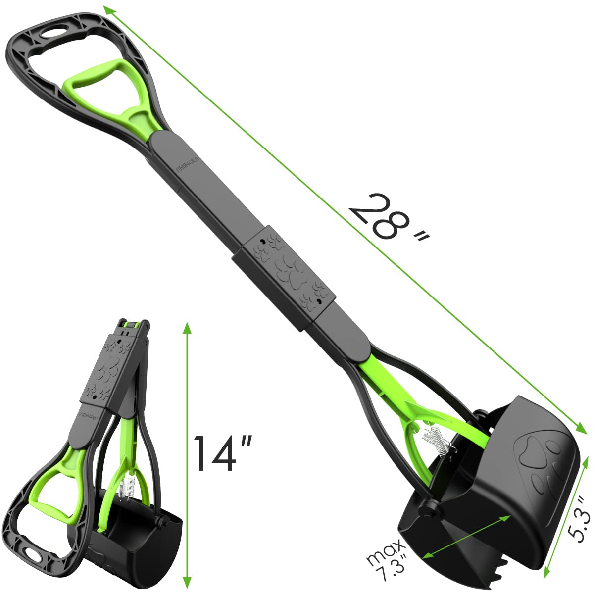 TIMINGILA-pooper-scooper portable-storage folds flat for easy transport.