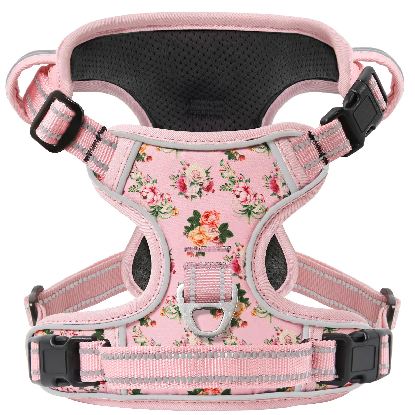 Timos dog harness - 3-snap-buckles close-up for quick on-off during walks