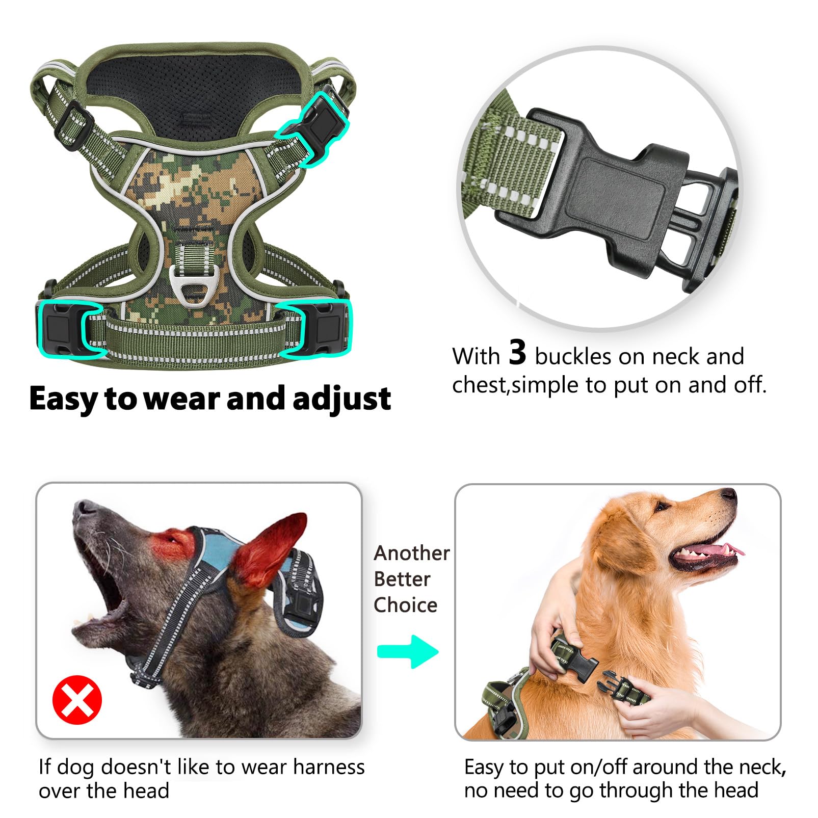 Timos harness back handle for closer dog control during training