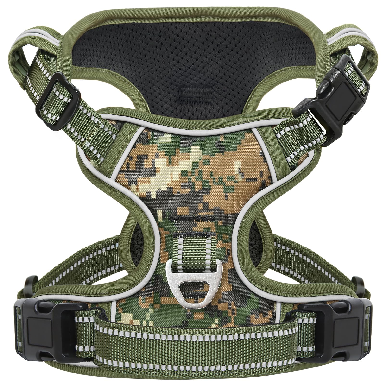 Timos military green large dog harness ready for daily use