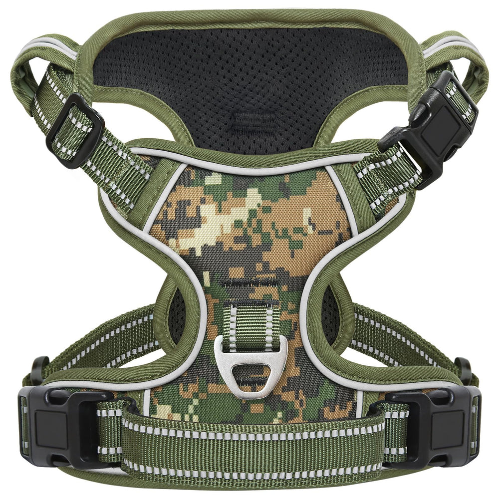 Timos military green large dog harness ready for daily use
