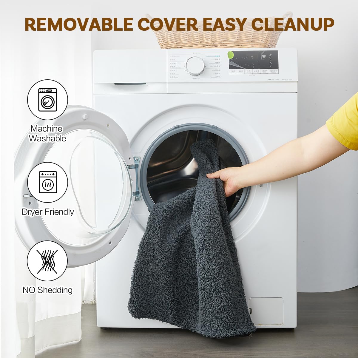 TIMSUNBER cat bed dark gray fabric blends with home decor