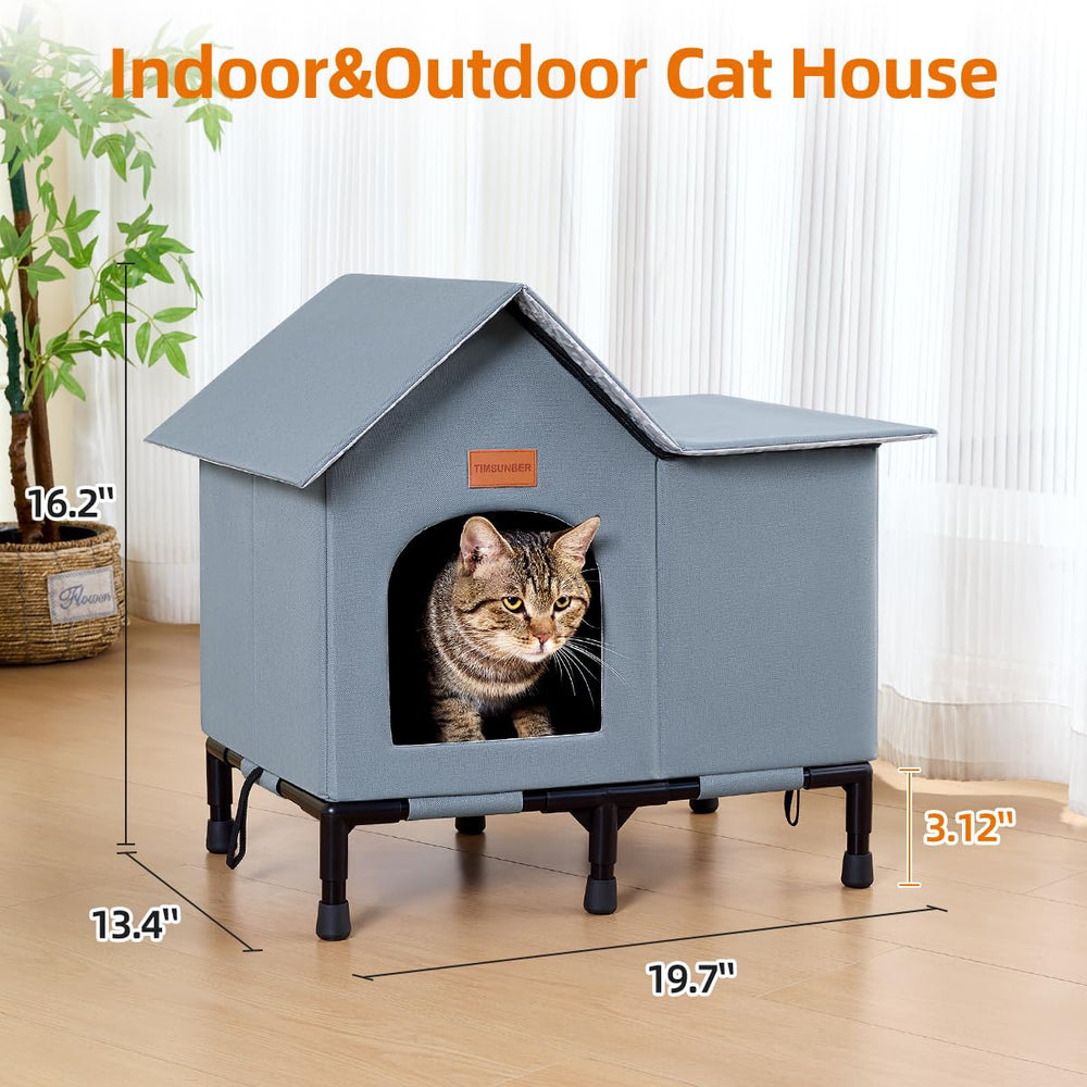 TIMSUNBER cat-shelter-easy-assembly-no-tools shows quick setup indoors or outdoors