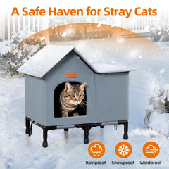TIMSUNBER insulated-cat-shelter-side-view highlights weatherproof walls for all-season outdoor protection