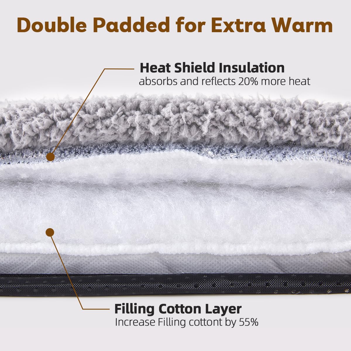 TIMSUNBER Self Warming Cat Bed in-use demonstrates non-slip bottom for stable resting.