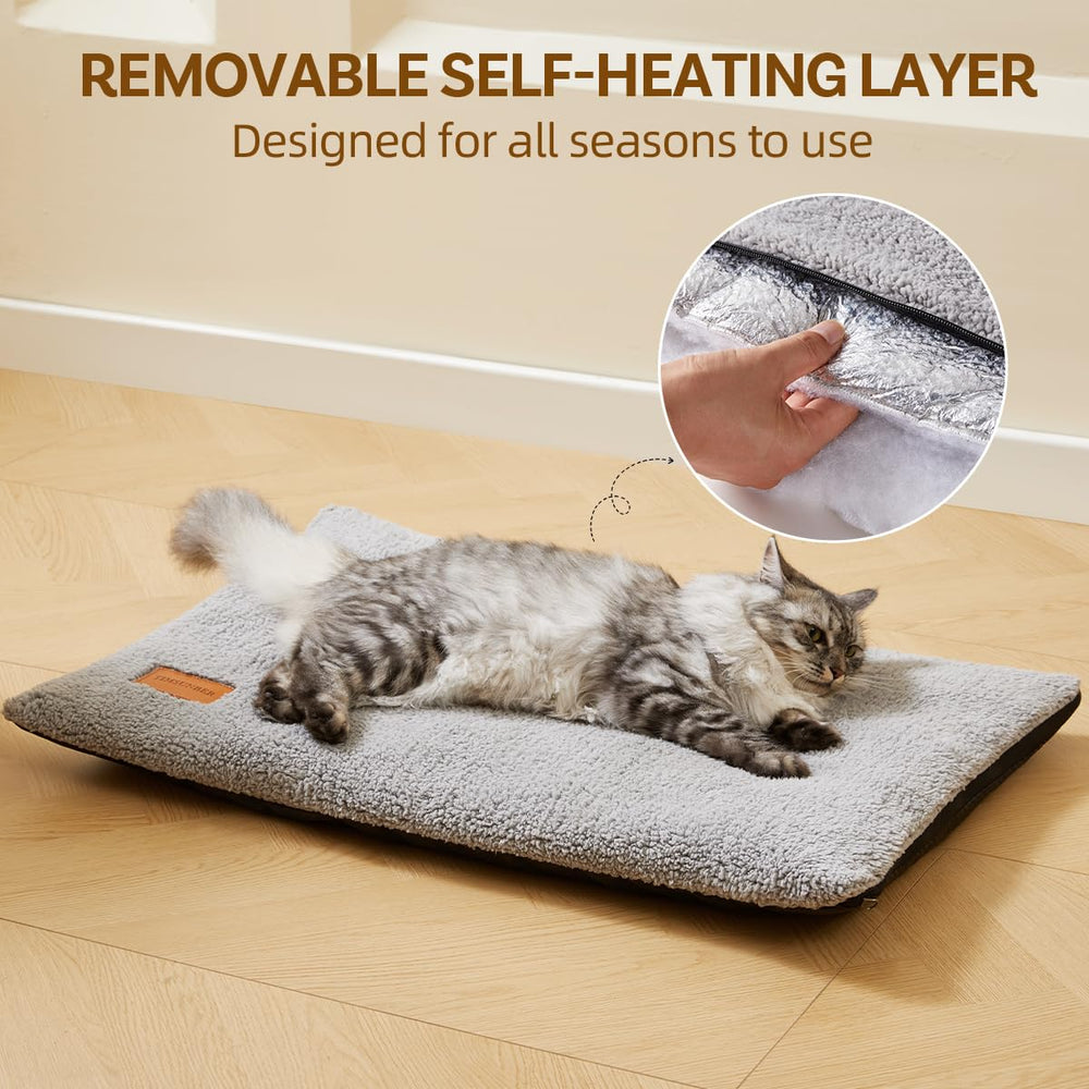 TIMSUNBER Self Warming Cat Bed non-slip-bottom keeps mat securely in place.