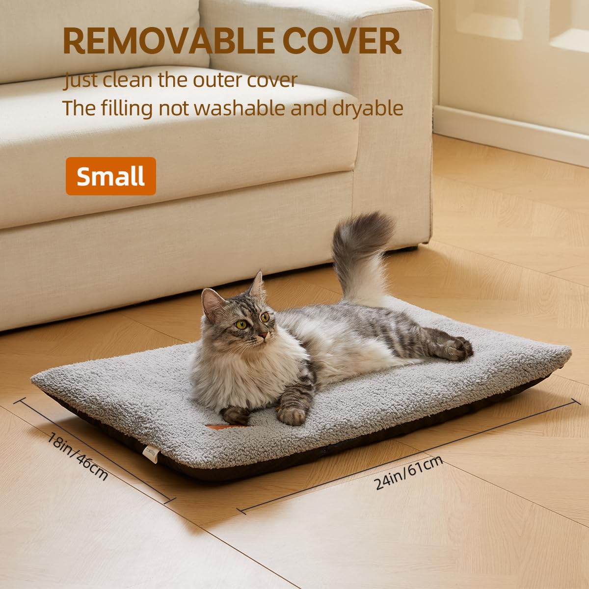 TIMSUNBER Self Warming Cat Bed size-29x19 fits indoor and outdoor spaces.
