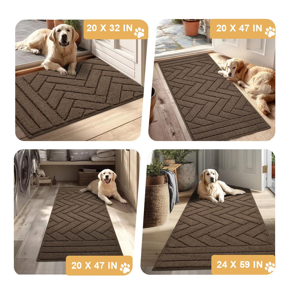 Tindbea dog mat latte washable-easy-clean view demonstrates machine wash durability