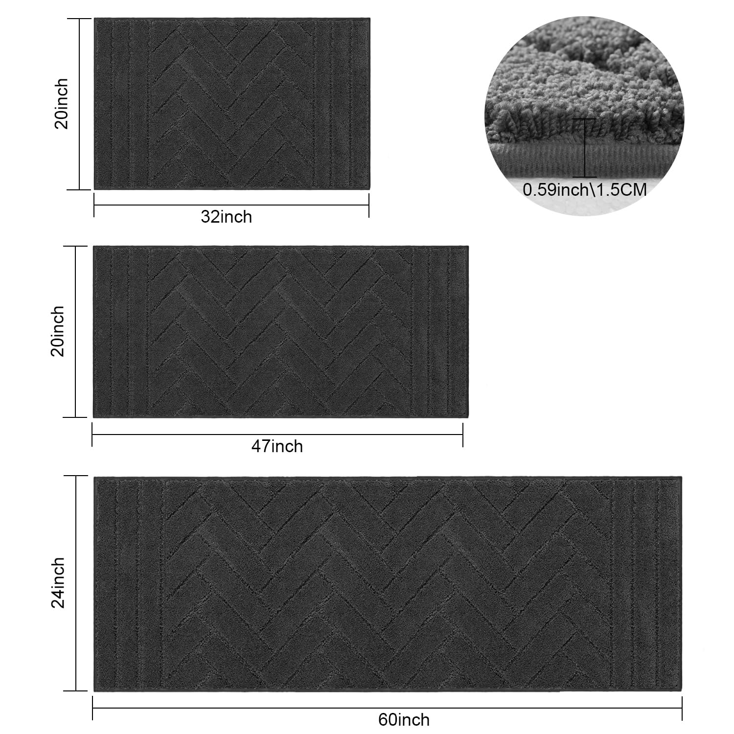 Tindbea indoor-use dirt-trapper mat ideal for entryways, porches, and bowls.