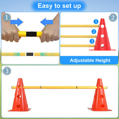 TINEPRY adjustable-hurdle-height demonstrates progressive training for dogs of all sizes