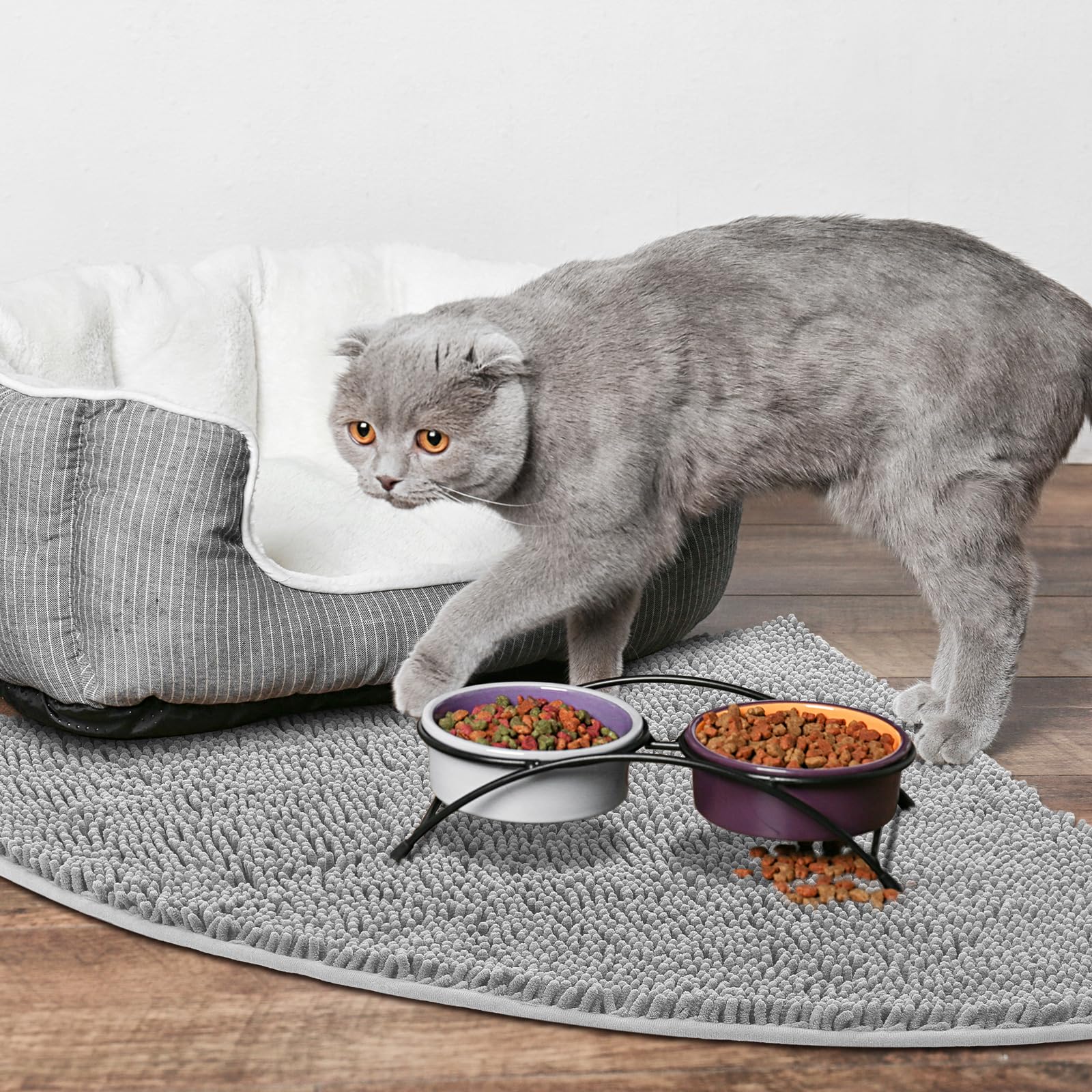 Tinideya corner litter mat easy-clean with fold-and-shake removal.