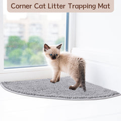 Tinideya cat litter mat soft chenille surface feels gentle on paws.