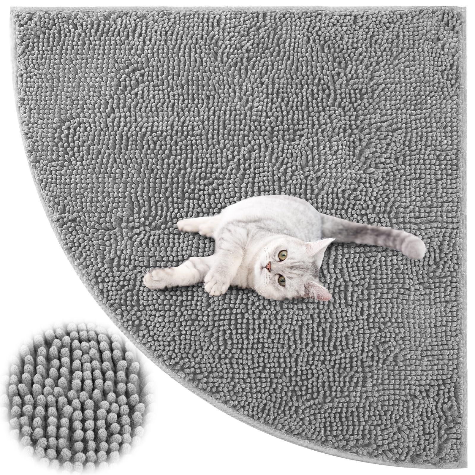 Tinideya corner cat litter mat shows 31x31 coverage to protect floors.