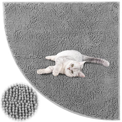 Tinideya corner cat litter mat shows 31x31 coverage to protect floors.