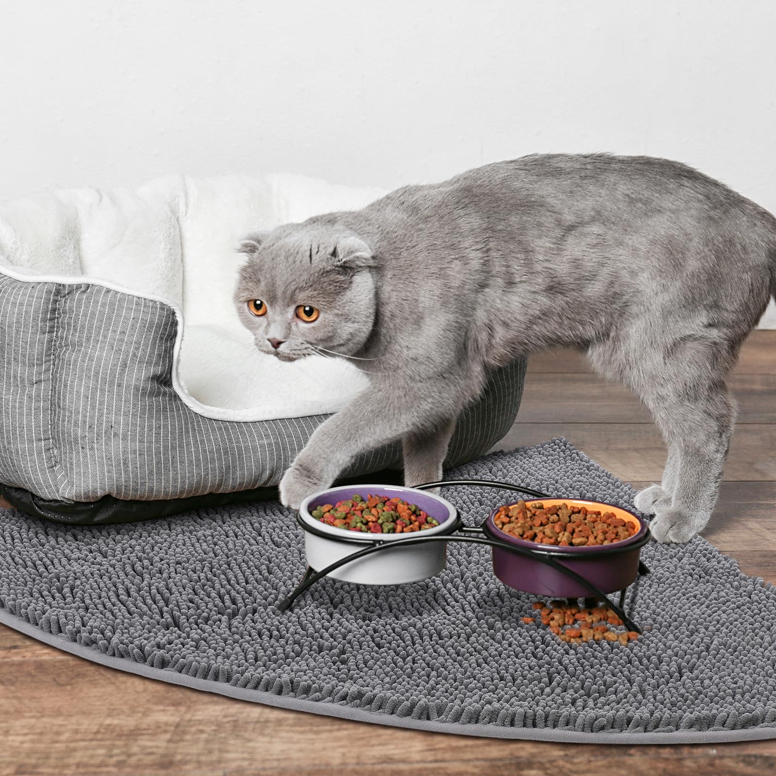 Tinideya Corner Cat Litter Mat 31x31 inch coverage captures litter on exit