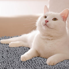 Tinideya Corner Cat Litter Mat flat layout highlights easy-clean surface