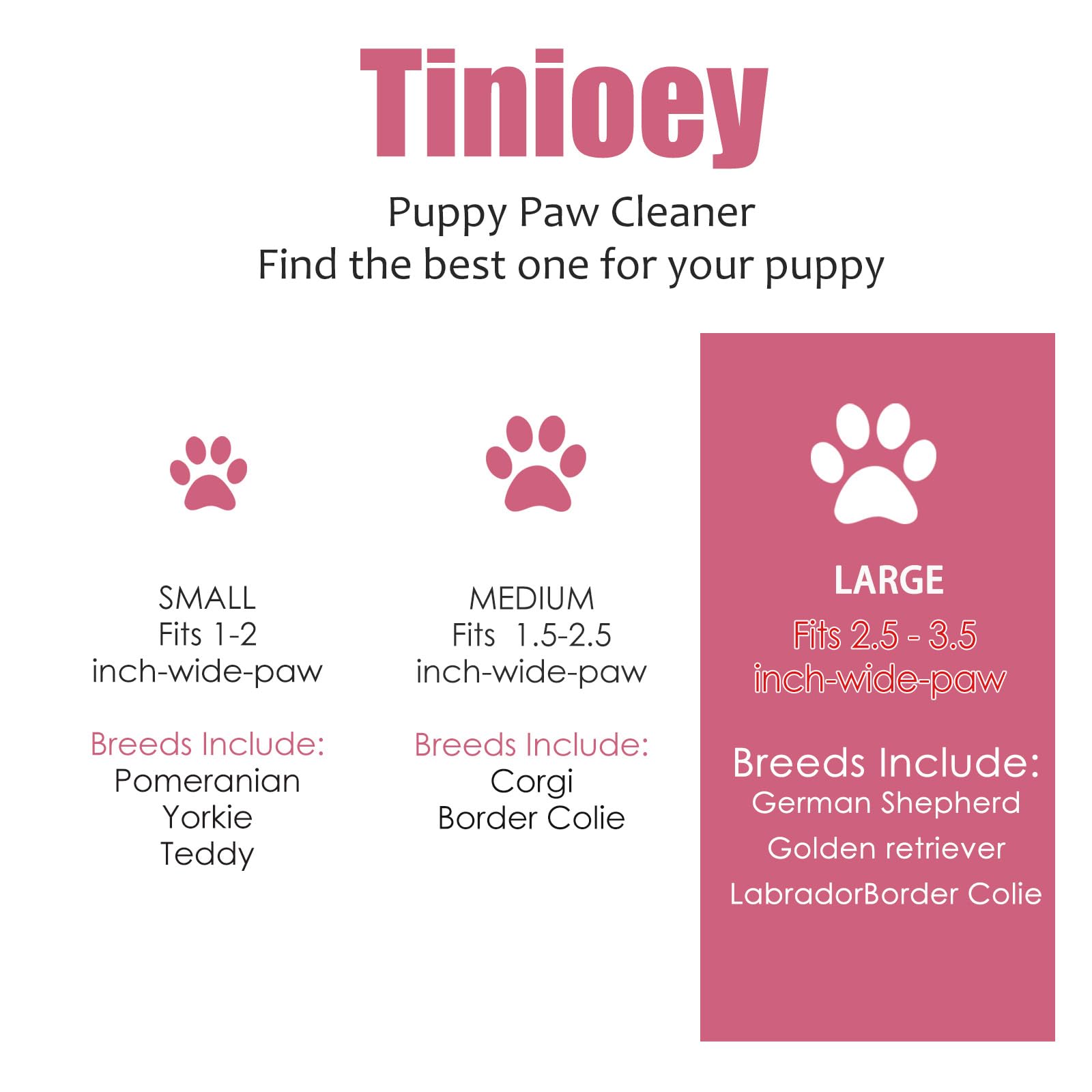 Tinioey dog paw cleaner large dogs in use demonstrates twist-clean action.