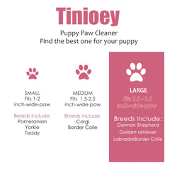 Tinioey dog paw cleaner large dogs in use demonstrates twist-clean action.
