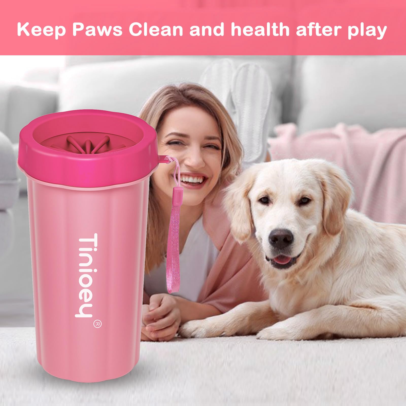 Tinioey dog paw cleaner silicone brush closeup highlights gentle cleaning for paws.