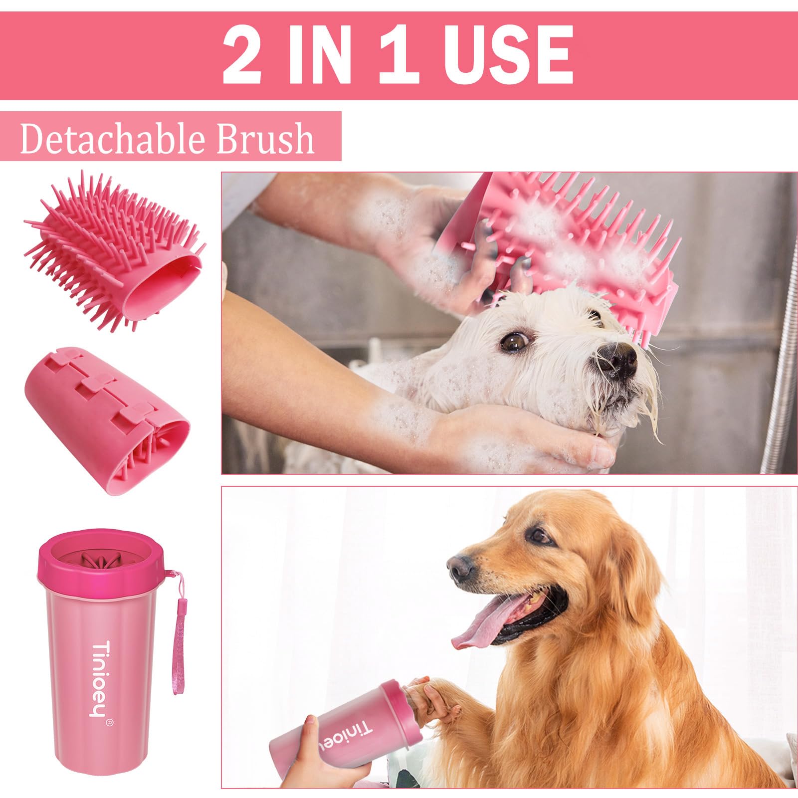 Tinioey dog paw protector kit complete image shows all-in-one solution for messy paws.