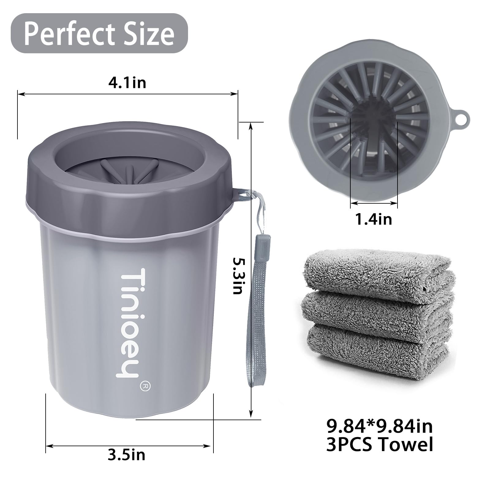 Tinioey paw cleaner cup features a flower design for an appealing look.