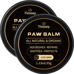 Tinioey paw balm 2-pack display for at-home paw care and quick relief.