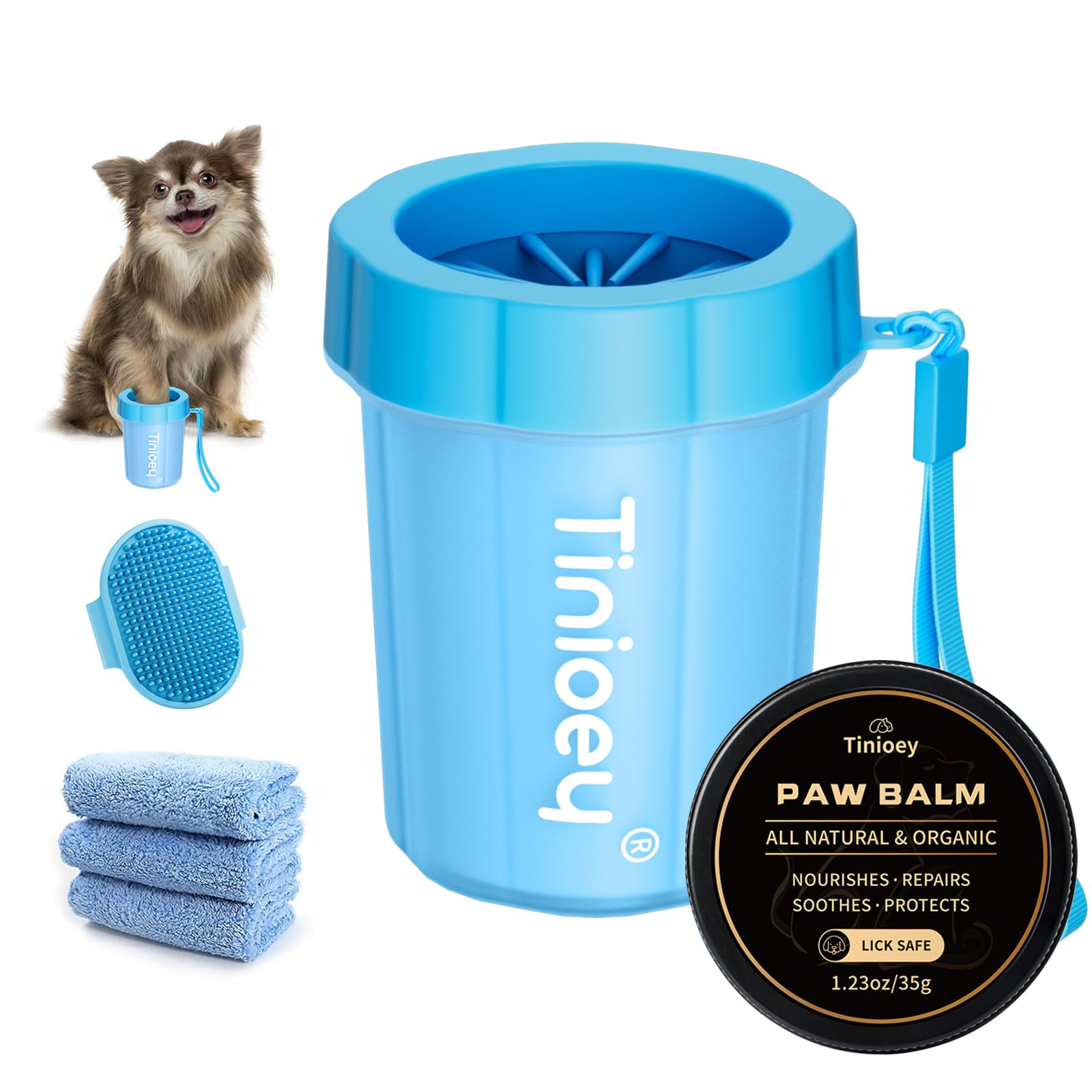Tinioey paw cleaner cup cleans muddy paws quickly for comfortable home use