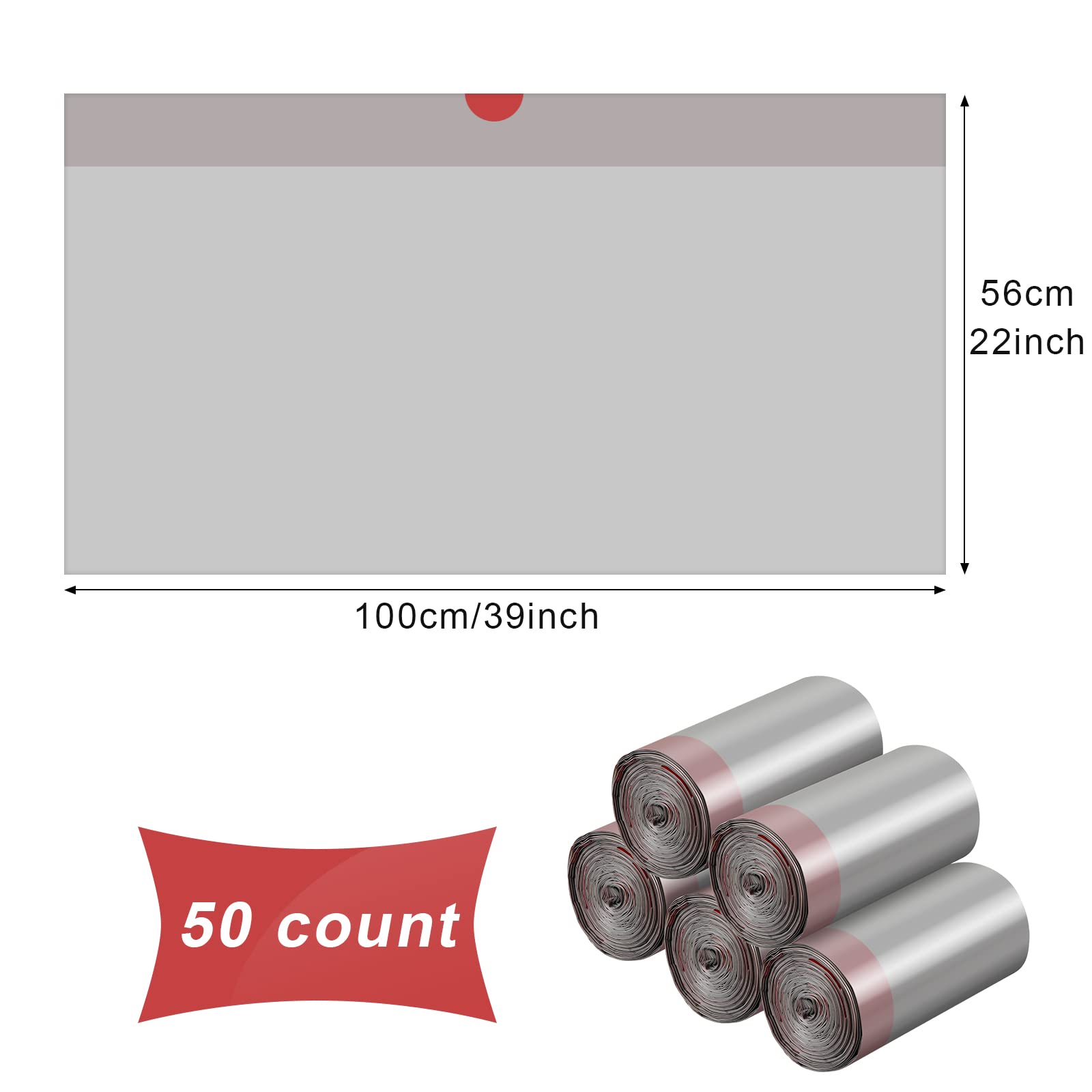 Tinlade drawstring cat litter bags shown closed for mess-free disposal