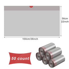 Tinlade drawstring cat litter bags shown closed for mess-free disposal