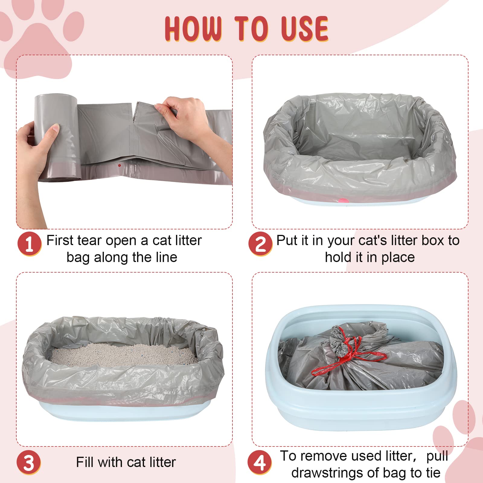 Tinlade unscented litter liner pack for odor-free waste handling