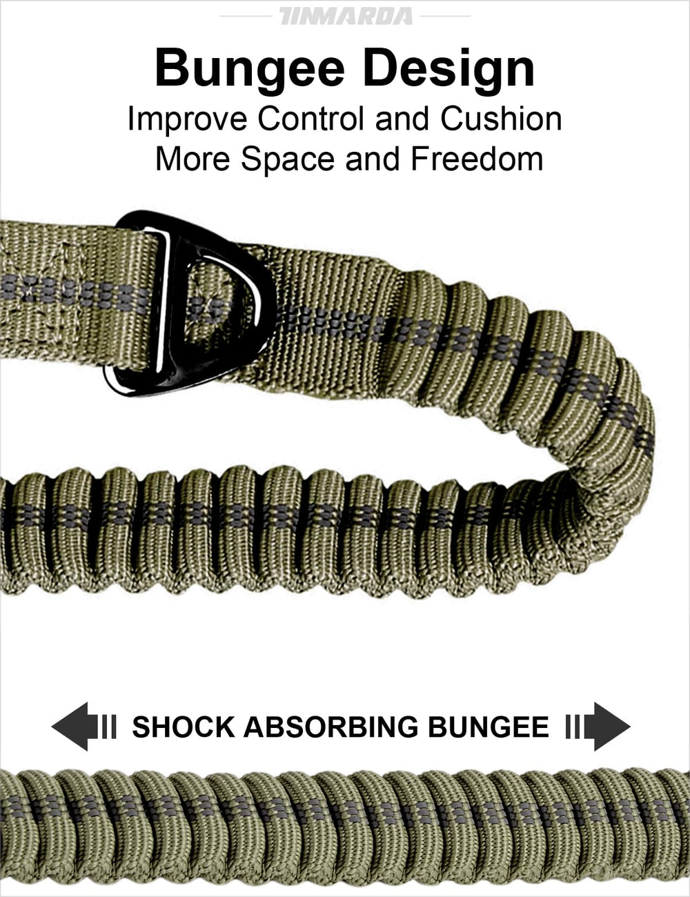 TINMARDA leash with double padded handles for comfortable, versatile grips.