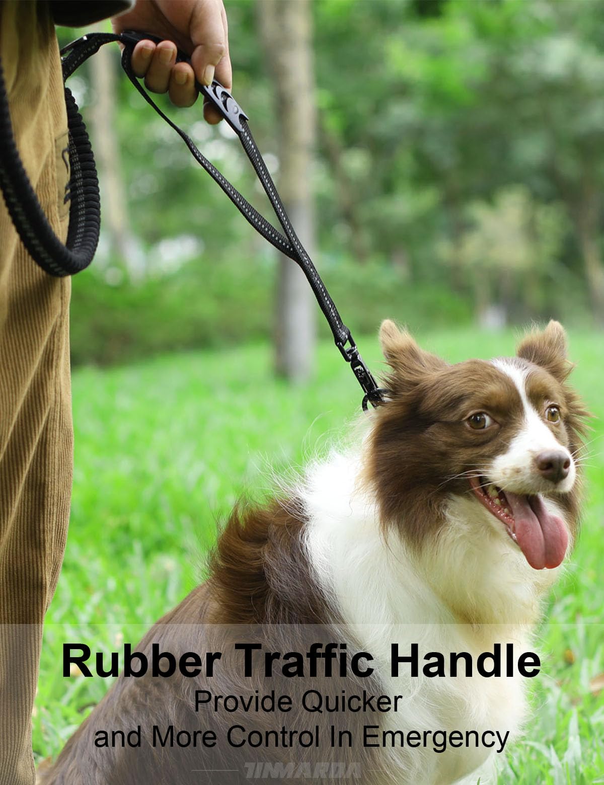 Tinmarda heavy-duty leash reflective design enhances visibility during dawn or dusk walks
