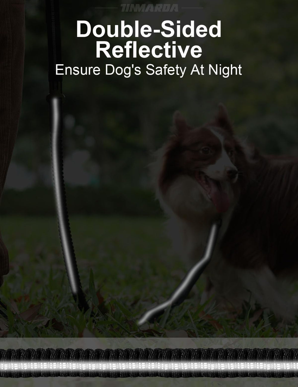 Tinmarda heavy-duty leash with traffic handle enables quick grip in busy streets