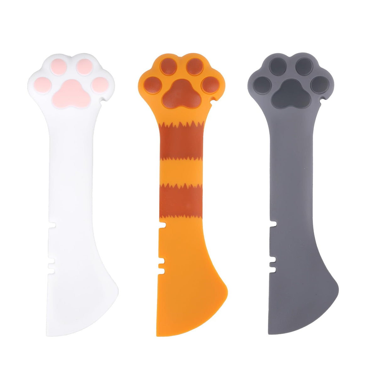 Tinoaly paw-spoon white: soft silicone scoop for precise wet food portions.