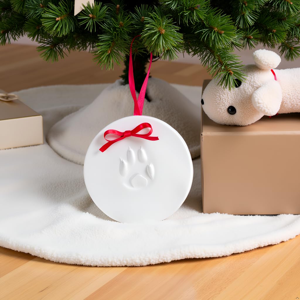Tiny Ideas paw print ornament kit Christmas display ready ornament.