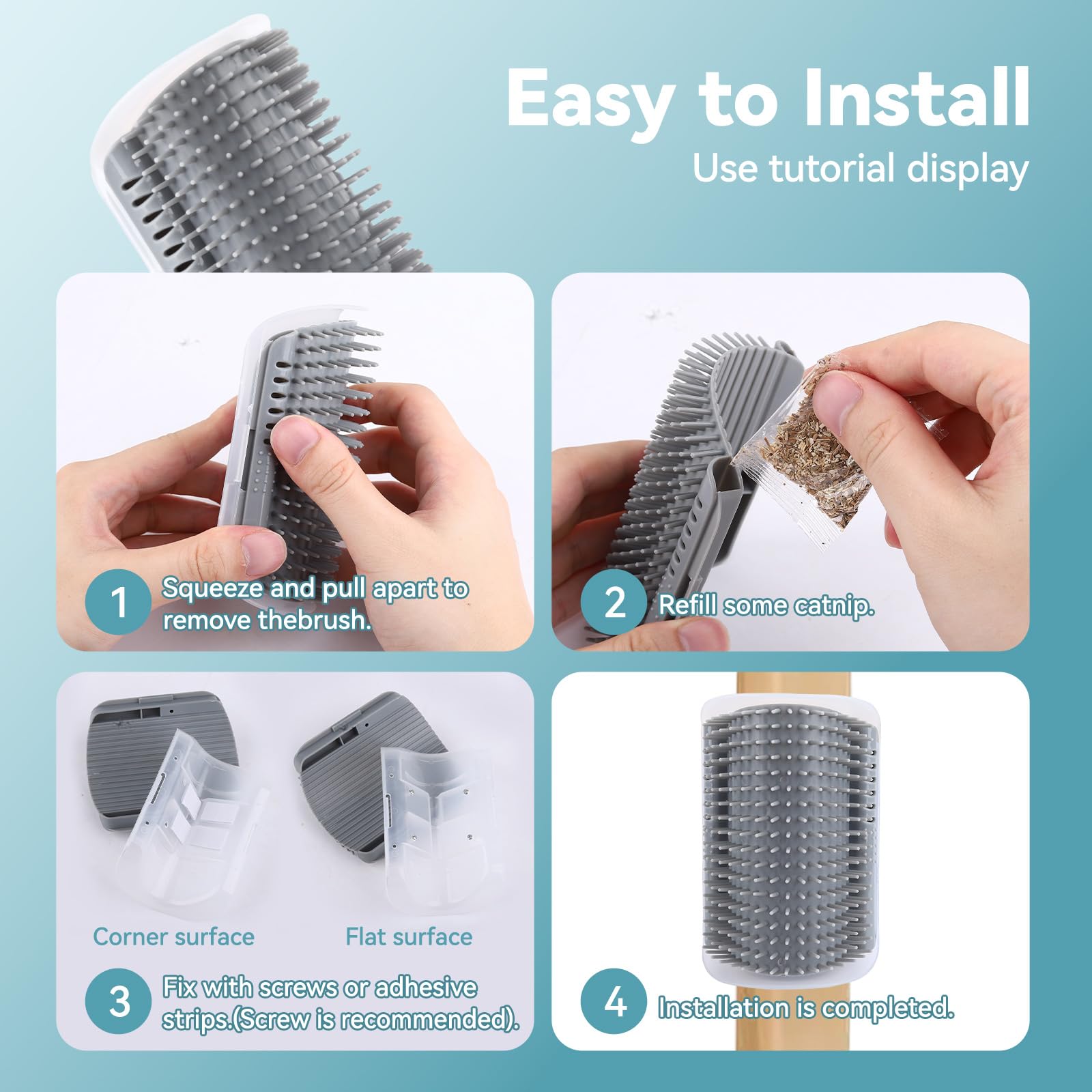 Tiny Pets easy-installation close-up on wall mounting shows quick secure setup.