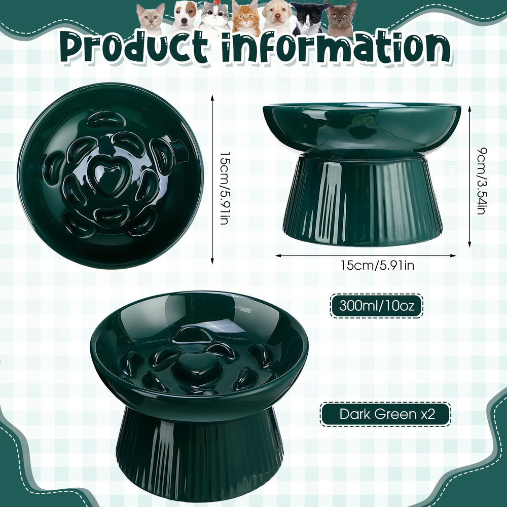 Tioncy ceramic elevated bowls close-up showing ridge design that slows eating.
