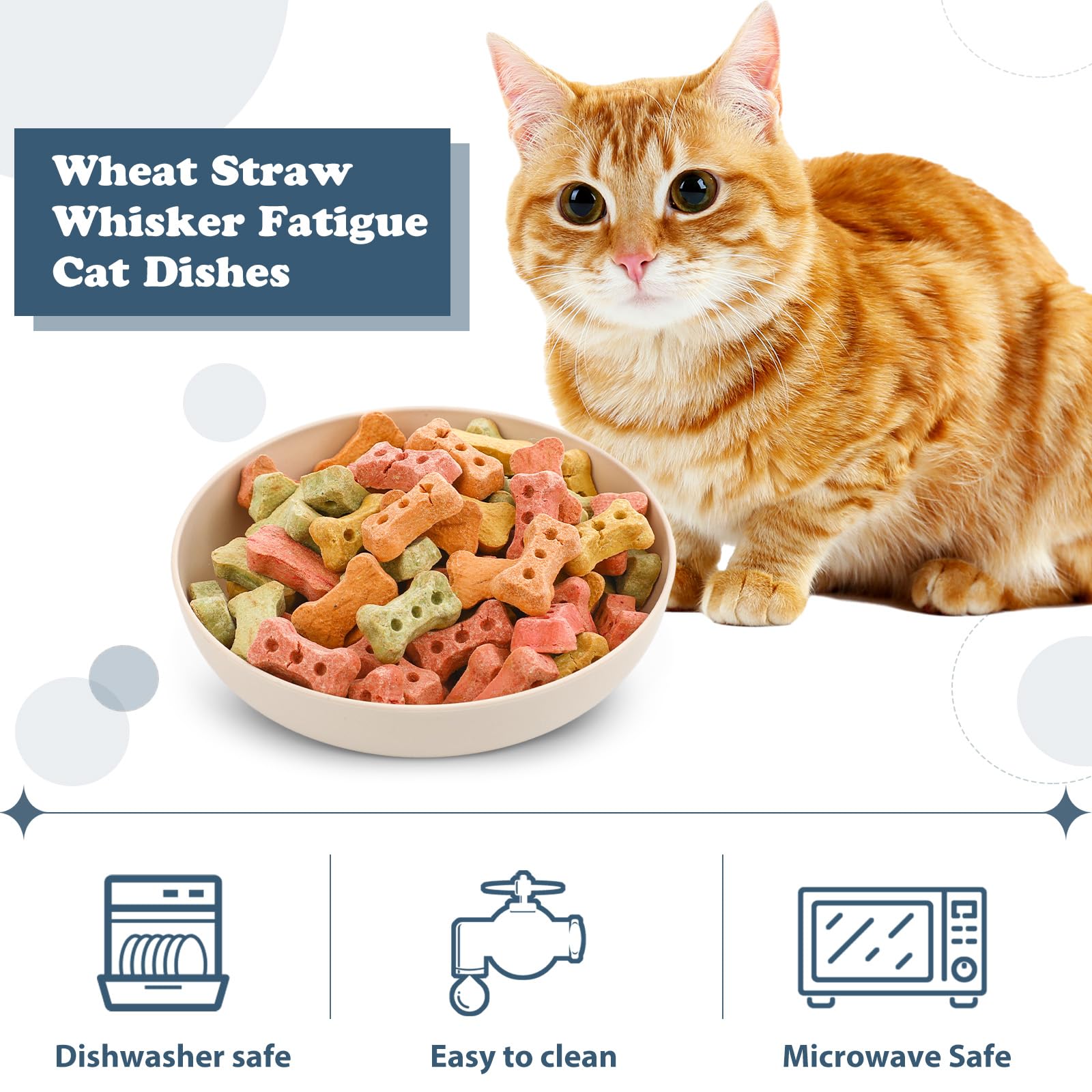 Tioncy fatigue-relief cat bowl wide-shallow design closeup — easy access for short-legged pets