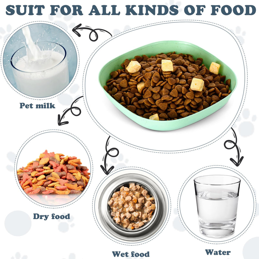 Tioncy wide-shallow 5.7-inch bowl supports whisker-friendly meals.