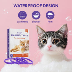 Tioupi-collar-pheromone-release highlighted, indicating calming effects during travel or home routine