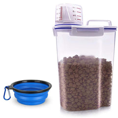 TIOVERY dog food container with pour spout for quick, mess-free feeding.