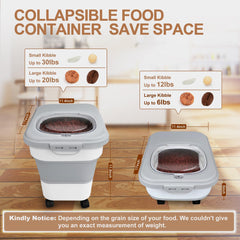 TIOVERY collapsible design demonstrates space-saving feature for varying amounts of food.