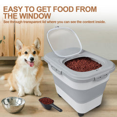 TIOVERY desiccant slot inside lid aids moisture control for dry pet foods.
