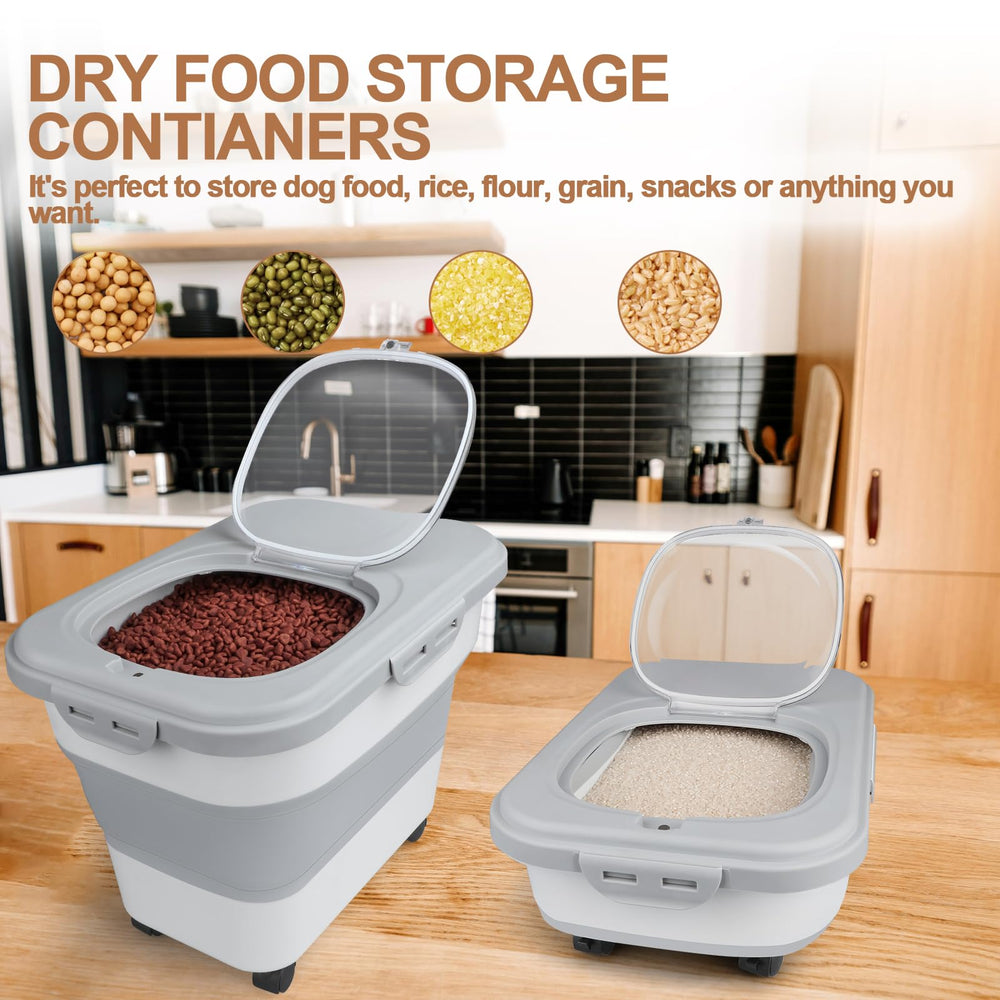 TIOVERY example of large capacity use for dog kibble and dry staples.